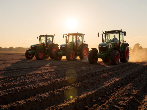 播种机设备正面视角，多行播种口设计，现代化机械结构，绿色涂装，田间作业场景